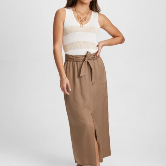 Laura Front Slit Midi Skirt, Size 0 - Picture 2 of 7